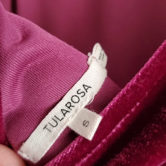 Tularosa Purple Velour Long Sleeve Puff Sleeve Mini Dress